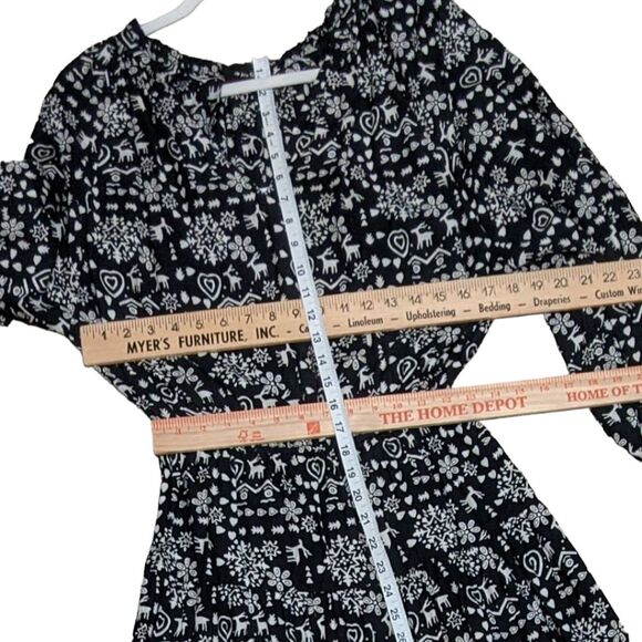 The Great 'The Joy' Folk print cotton long sleeve tiered prairie maxi dress 1/S - Picture 3 of 12